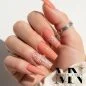 Preview: Farbgel -Rosa Peach Nageldesign Winternägel Schneeflocken