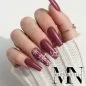 Preview: Farbgel Rot Nude Braun - Winter Nageldesign Ideen Schneeflocken