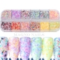 Preview: 12 x  Multi Flakes Set bunt Nail Art Nailart Nageldesign