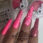 Preview: Naildesign Ideen - - Pinke Nägel Schörkel Chrome Glitter