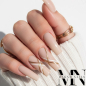 Preview: No File Beige Nageldesign kariert Ballerina Nails