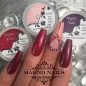 Preview: Nageldesign Ideen Rot mit Beige