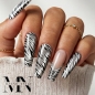 Preview: Tiger Cat Eye Nageldesign mit French - Silver Cateye