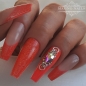 Preview: Neon Coral Orange French Glitzer Sommernägel Sommerfarben Ideen Nägel Gel Tolle Ideen