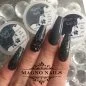 Preview: Nail Art Ideen - Schwarze Nägel Mandala Glitter Strasssteine