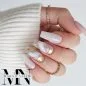Preview: Polygel - weiss milchig - Nageldesign Ideen mit Marmor Design