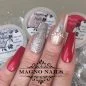 Preview: Nageldesign Ideen - Rot mit Silber und Nude Metallic