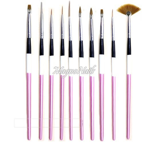 Nail Art Pinsel Set 10-Teilig Nagelpinsel Nägel Nagelstudio Zubehör Günstig Schnäppchen