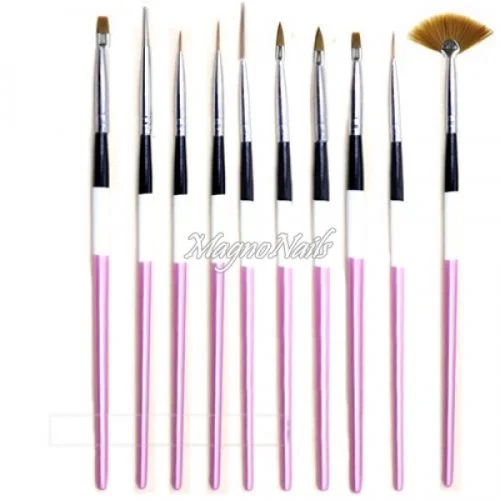 Nail Art Pinsel Set 10-Teilig Nagelpinsel Nägel Nagelstudio Zubehör Günstig Schnäppchen