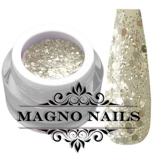 UV Gel - 1320 - Glitter Gel - Luxury Silver silber pailetten  Glitzer Gel Glitzergel Nageldesign Nägel Nails Nagelstudio