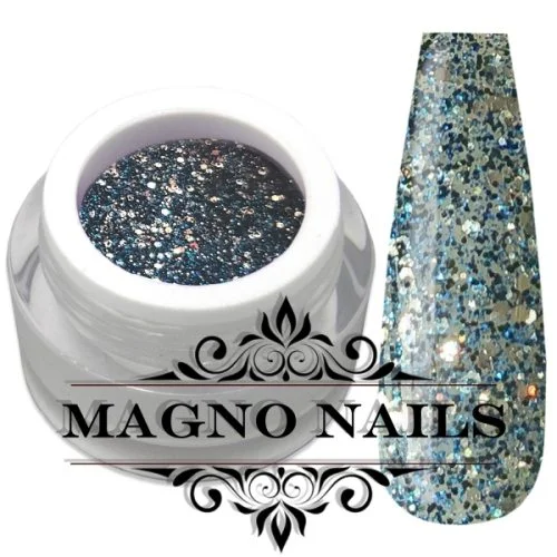 Blaue Silber Glitter Glitzer Gel Rainbow