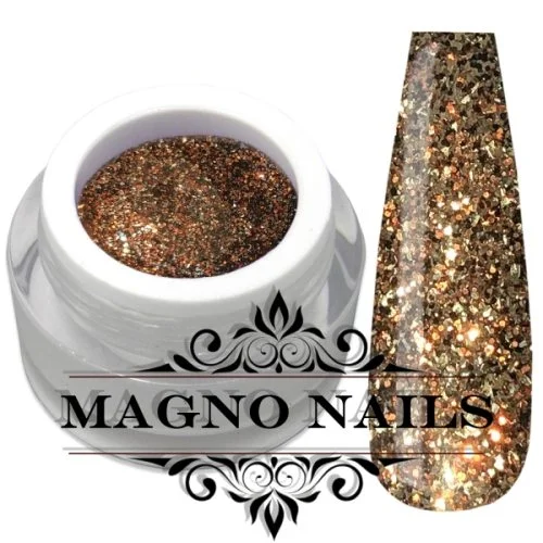 UV Gel - 1353 - Glitter Gel - Gold Crush braun Glitzer Gel Glitzergel Nageldesign Nägel Nails Nagelstudio