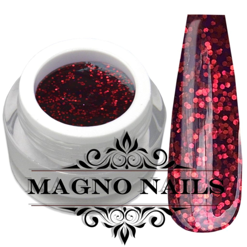 Preview: UV Gel - 1357 - Glitter Gel - Marroccain Red