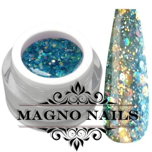 Glitergel mit hellblauen Glitter und Pailetten