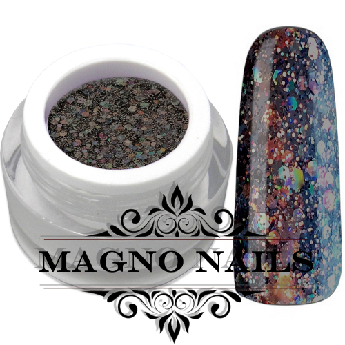 Schwarzes Glitter Gel mit Pailetten Hologramm Holografic