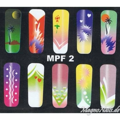 MPF 2 Airbrush Schablone Nail Nagelstudio Nägel Nailart Nail art