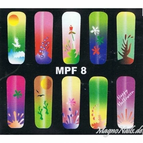 MPF 8 Airbrush Schablone Nail Nagelstudio Nägel Nailart Nail art