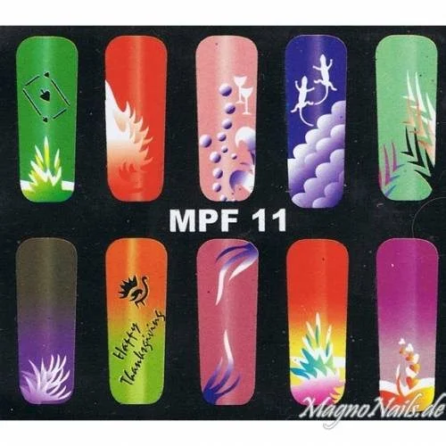 MPF11 Airbrush Schablone Nail Nagelstudio Nägel Nailart Nail art