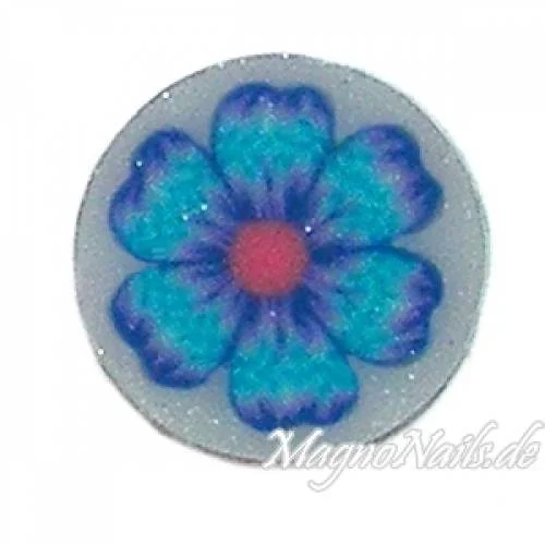 Fimo Stange - Blume blau-türkis