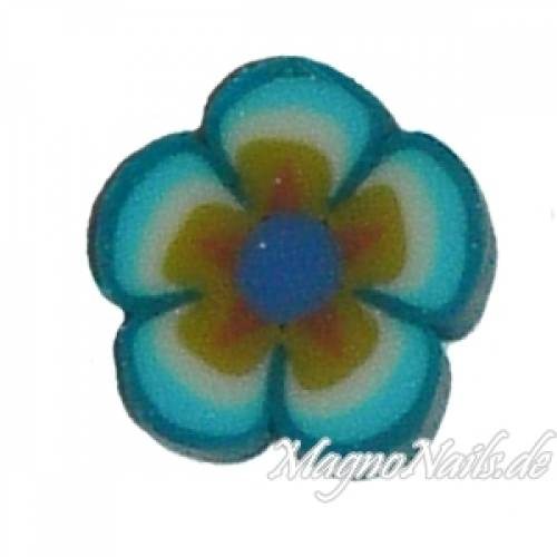 Fimo Stange - Blume türkis-braun