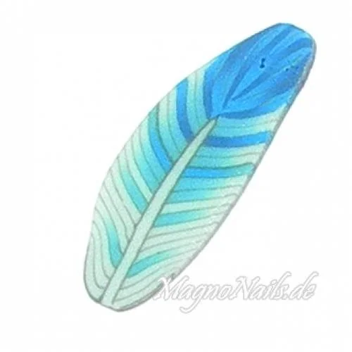 Fimo Stange - Feder blau