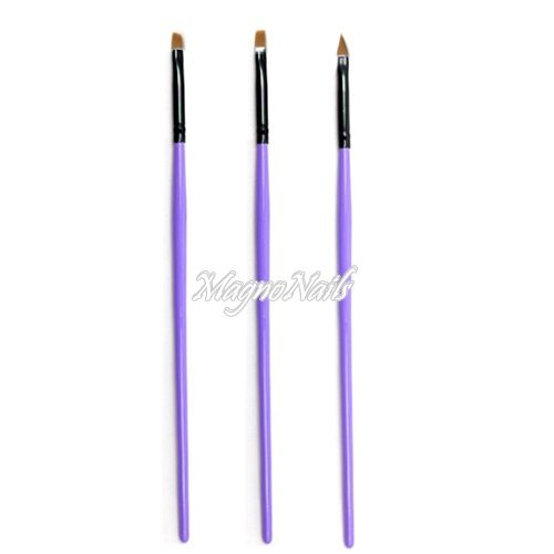 Nail Art Pinsel Set 3 -Teilig Nagelpinsel Nägel Nagelstudio Zubehör Günstig Schnäppchen