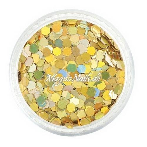 Nail Art Pailetten gold hologramm 3mm  Nägel Nails Nailart Nageldesign Nagel GlitzerPailetten