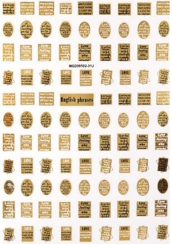 Nagelsticker - Aufkleber selbstklebend - Nail Sticker - gold