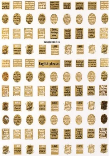 Nagelsticker - Aufkleber selbstklebend - Nail Sticker - gold