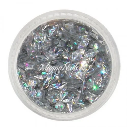 3D Einlegemotive - Diamond Shapes - silber holographic Nail Art Nailart Schmuck