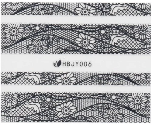 3D Lace Metallic Sticker - silber Ornamente Seblstklebende Aufkleber Nagelsticker Nagelaufkleber