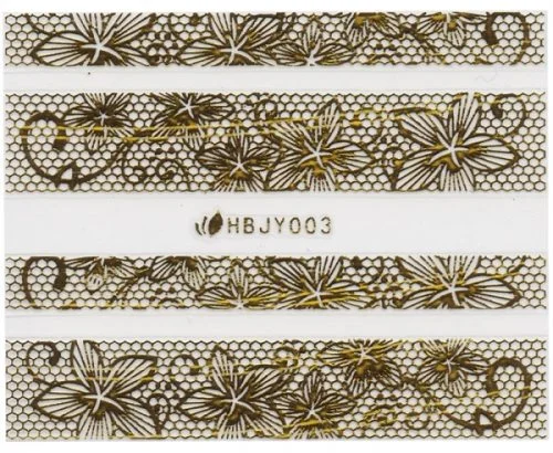 3D Lace Metallic Sticker - gold Ornamente Seblstklebende Aufkleber Nagelsticker Nagelaufkleber
