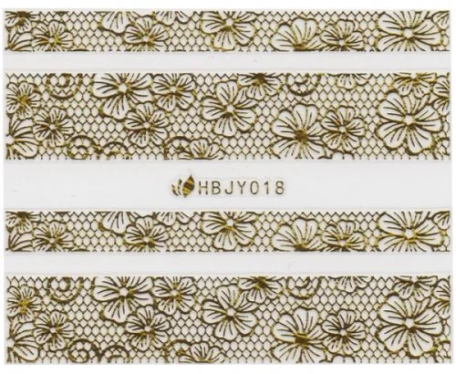 3D Lace Metallic Sticker - gold Ornamente Seblstklebende Aufkleber Nagelsticker Nagelaufkleber
