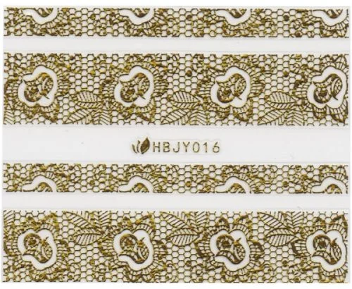 3D Lace Metallic Sticker - gold Ornamente Seblstklebende Aufkleber Nagelsticker Nagelaufkleber