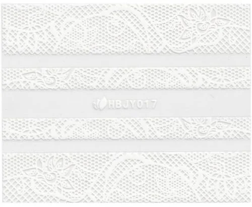 3D Lace Metallic Sticker - weiß Ornamente Seblstklebende Aufkleber Nagelsticker Nagelaufkleber
