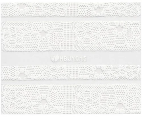 3D Lace Metallic Sticker - weiß Ornamente Seblstklebende Aufkleber Nagelsticker Nagelaufkleber