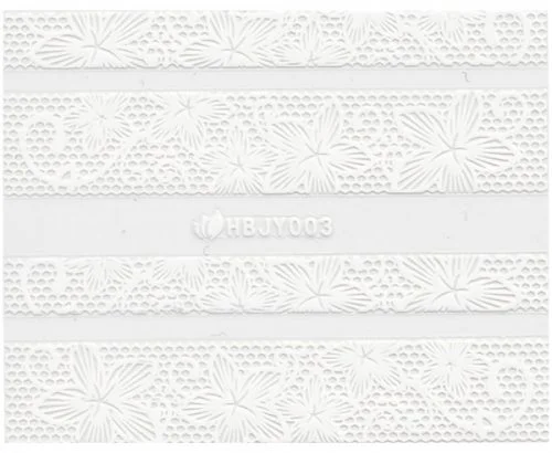3D Lace Metallic Sticker - weiß Ornamente Seblstklebende Aufkleber Nagelsticker Nagelaufkleber