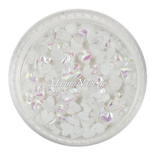 3D Einlegemotive - Shapes - Herzen weiß 5 mm Nail Art Soft Einleger
