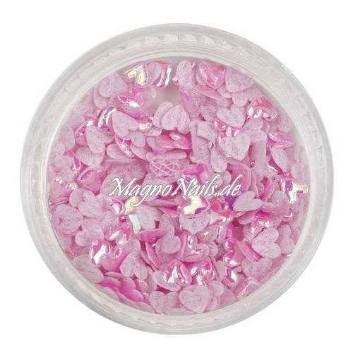 3D Einlegemotive - Shapes - Herzen zartrosa 5 mm Nail Art Soft Einleger