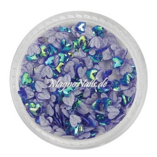 3D Einlegemotive - Shapes - Herzen dunkelblau 5 mm Nail Art Soft Einleger