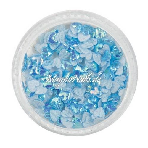3D Einlegemotive - Shapes - Herzen hellblau 5 mm Nail Art Soft Einleger