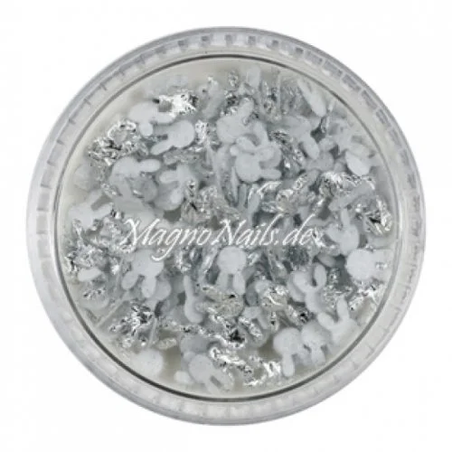 3D Einlegemotive - Shapes - 3D Hasen silber 5 mm