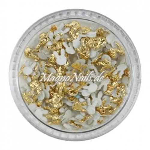 3D Einlegemotive - Shapes - 3D Hasen gold 5 mm Nailart Nageldesign Nail art