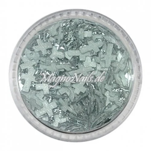 3D Einlegemotive - Shapes - Kreuze silber Nailart Nageldesign Nail art