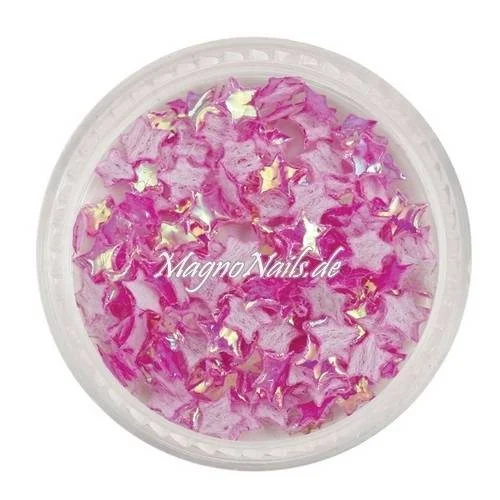3D Einlegemotive - Shapes - Sterne pink 5 mm Nail Art Soft Einleger
