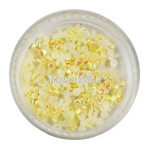 3D Einlegemotive - Shapes - Schleifen gelb 5 mm Nail Art Soft Einleger