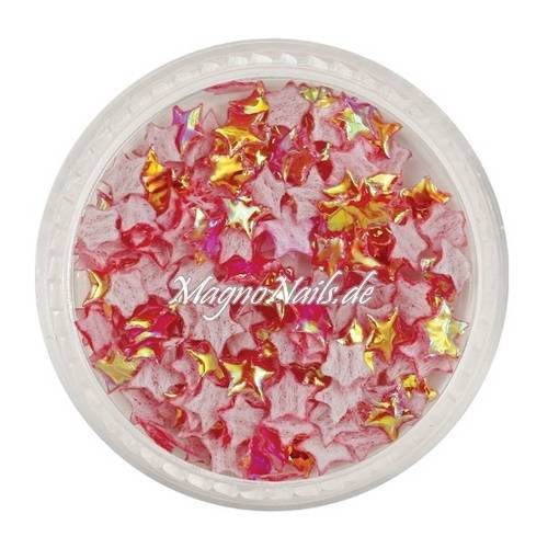 3D Einlegemotive - Shapes - Sterne rot 5 mm Nail Art Soft Einleger