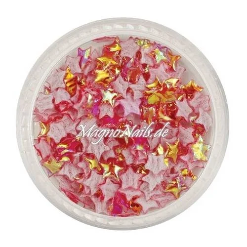 3D Einlegemotive - Shapes - Sterne rot 5 mm Nail Art Soft Einleger