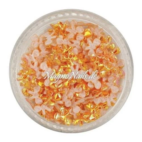 3D Einlegemotive - Shapes - Schleifen orange 5 mm Nail Art Soft Einleger