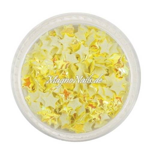3D Einlegemotive - Shapes - Sterne gelb 5 mm Nail Art Soft Einleger